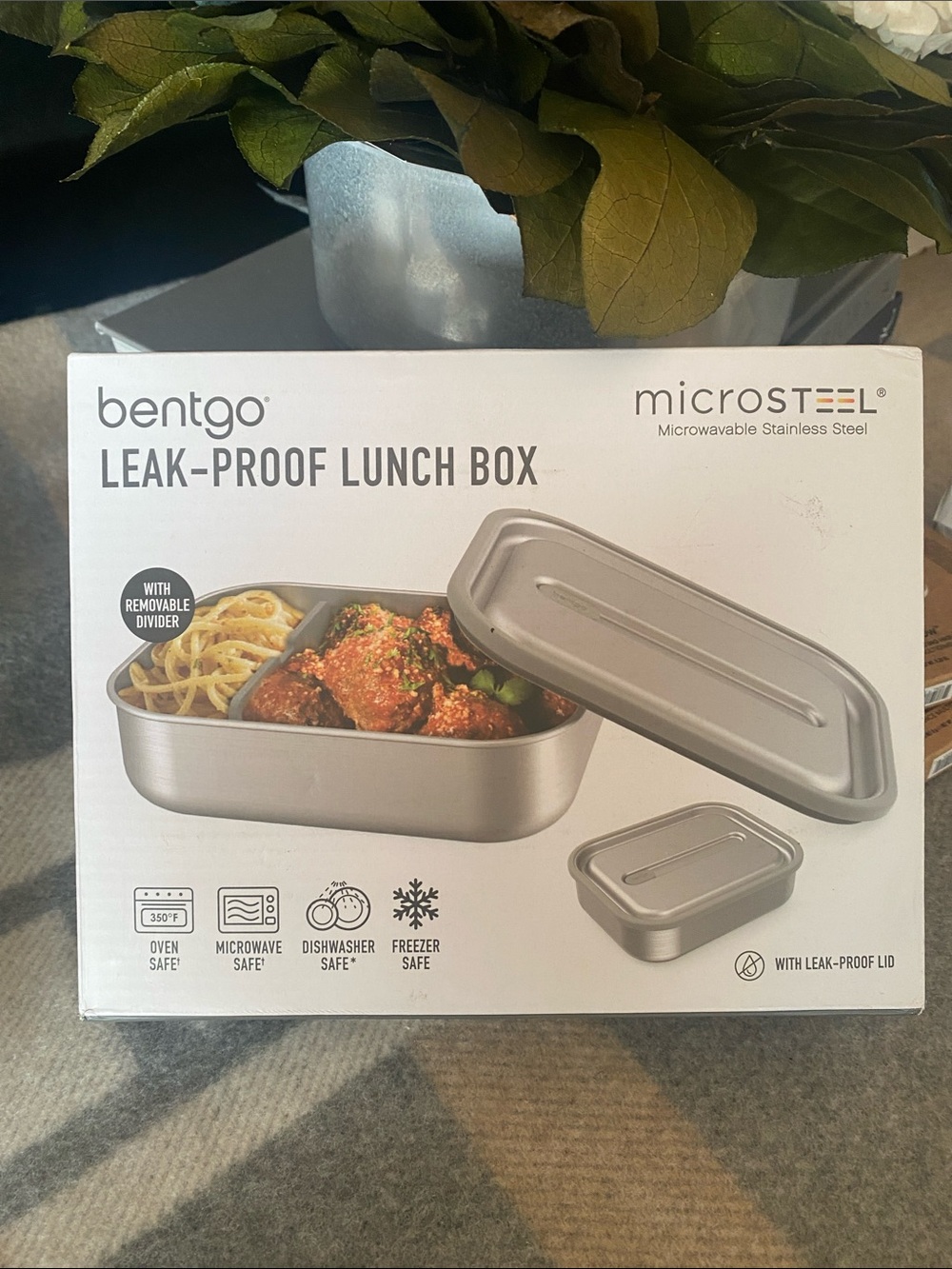 Bentgo Microsteel Leak-Proof Lunch Box - Silver Stainless.